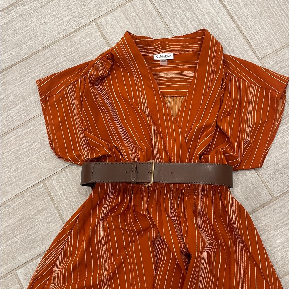 Calvin Klein Orange and Gray Maxi Dress - Picture 4 of 5